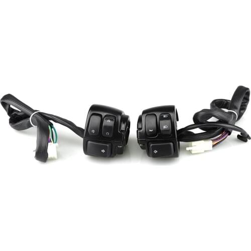 1 Pair Motorcycle 1" 25mm Handlebar Control Switch With Wiring Harness For Harley Softail 1996-2012 For Dyna Sportster
