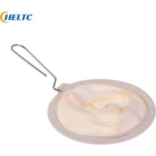 1PCS Tea Filter Reusable Coffee Filter Bag Stainless Steel Handle Flannel Cloth Strainer Dropping Pot Mesh Coffee Tool
