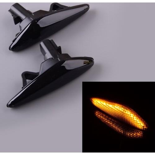 2 Pins Plastic Smoke Lens Amber Sequential LED Fender Side Marker Light Led Fit For Mazda MX-5 RX-8 Fiat 124 Spider