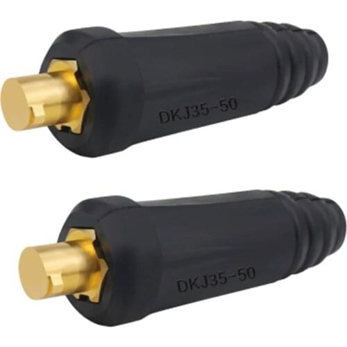 2pcs DKJ10-25 Welding Cable Male Connector Plug Welder Quick Fitting Male Cable Connector Plug Welding Machine 200A