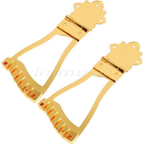 2Pcs Gold Electric Guitar Tailpiece For Hollow Body Artch Top Guitar