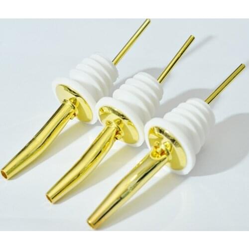 200pcs New arrival gold color stainless steel bottle caps liquor spirit wine pourer wine bottle stopper fe435