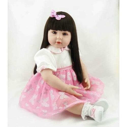 22 Inch 55cm Simulation Baby Silicone Soft Reborn Baby Dolls Handmade Baby Newborn Lovely Babies Girl Kids Birthday Xmas Gift