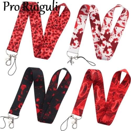 30pcs Healthy bloods Medical Lanyard for Keys Phone Cool Neck Strap Lanyard for Camera Whistle ID Badge Cute webbings ribbons