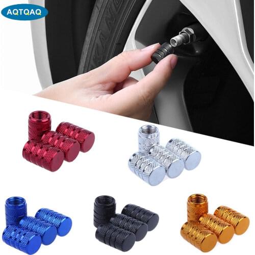 AQTQAQ 4Pcs/Lot Tire Stem Valve Caps Aluminium Car Dustproof Caps Wheel Air Cover