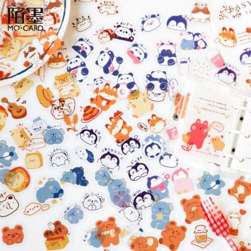 40 pcs/set Kawaii Hairy Animals Pet PET Stickers Scrapbooking Diy Bullet Journal Diary Stationery Sticker Cute School Supplies