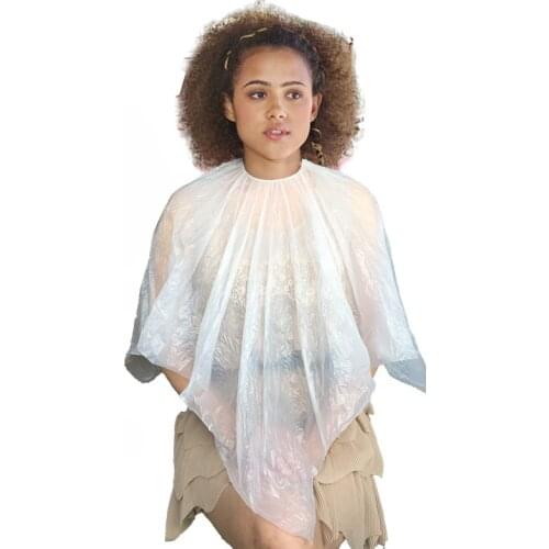 50pcs/set Disposable Thicken Hair Cape Elasticity Collar HairCut Perm Dye Color Tint Hair Apron Bib Gown Shawl Scarf U1223
