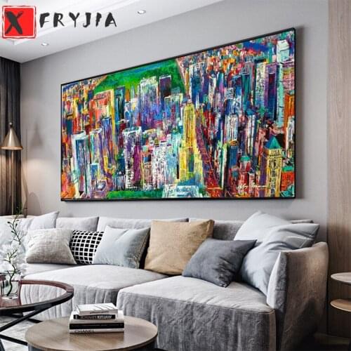 Diamond Painting Abstract colorful city architecture landscape 5d Cross Stitch Diamond Embroidery Mosaic Gift Home Decor