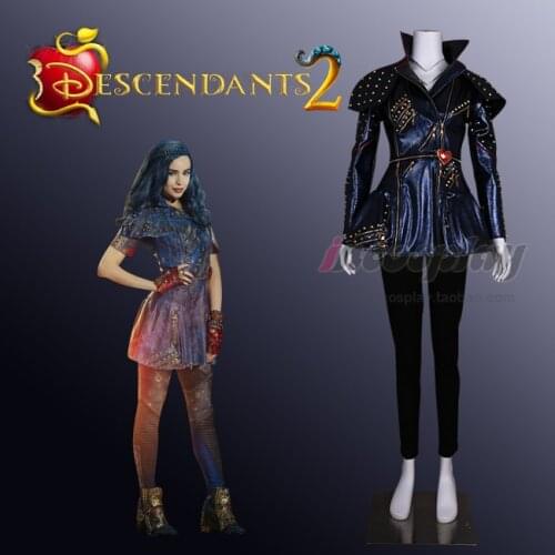 Anime Descendants 2 Evie PU Leather Jacket Heavy Tangerine Coat Cosplay Costume Women Halloween Free Shipping 2019 Customized