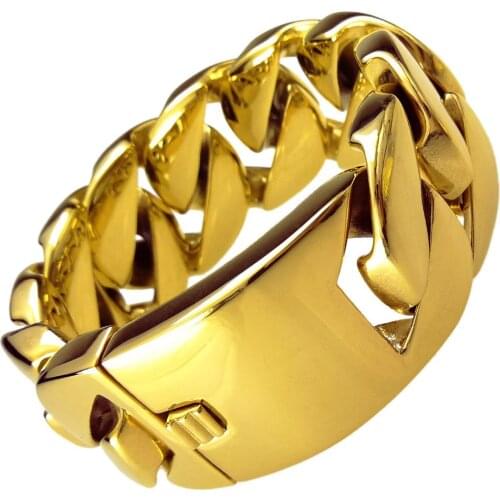 Hip hop 316L Stainless Steel Big Miami Curb Cuban Chain Heavy Bracelet Trendsetter Rapper Men Women Oversize ccessories 32mm