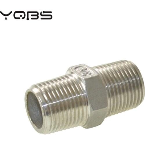 BSP Male Straight Hexagon Joint Nipple Pipe Connection 304 fittings Stainless Steel threaded 1/2" connector +ABC