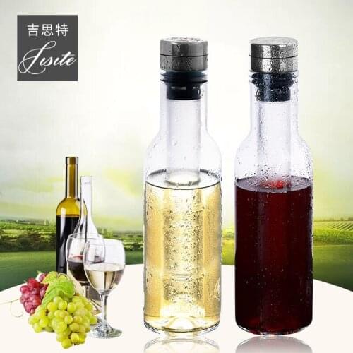 Quick crystal glass wine cooler decanter bottle built in stick wine bottle chiller chilled champagne decanter wine coolers