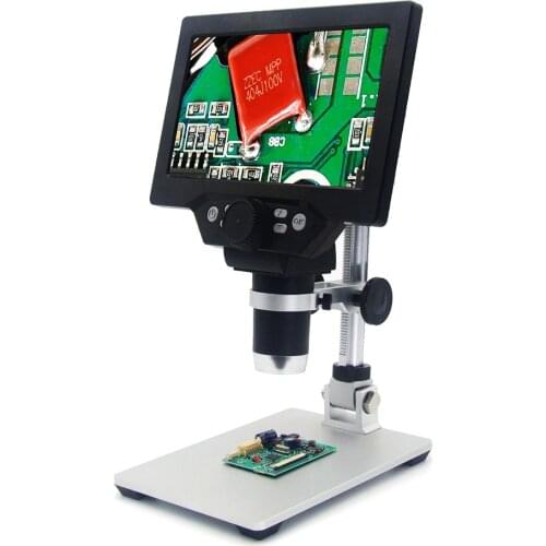 1-1200X Digital Microscope Electronic Video Microscopes 12MP 7” HD LCD Pcb BGA SMT Soldering Phone Repair Magnifier Alloy Stand