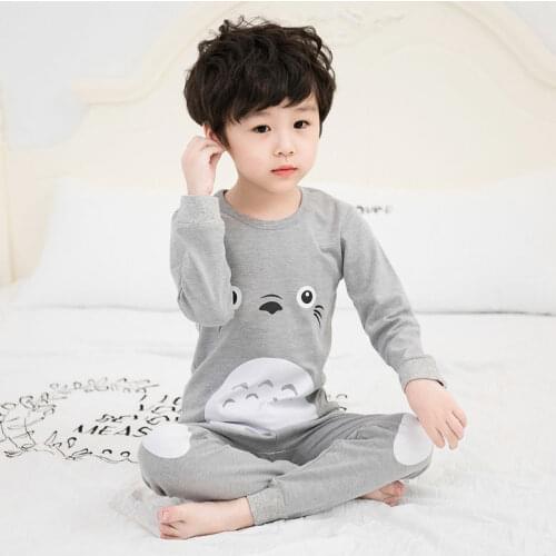 Kids Boys Girls Clothes Inflant Baby Pajamas Winter Long Sleeved Pyjamas Set Cartoon Totoro Nightwear Suit Childrens Sleepwear