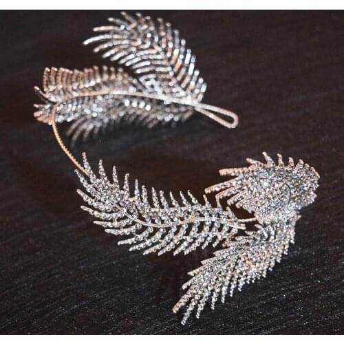 New leaf super flash tiara drill hairbands bridal head wear studio wedding hair accessories