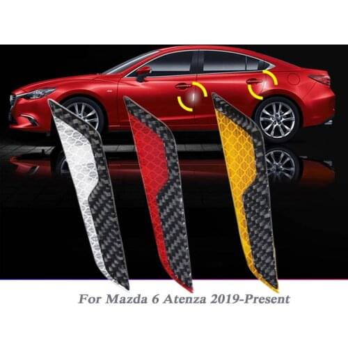 Car Styling Reflective Strip Door Warning Reflector Carbon Fiber Sticker For Mazda 6 Atenza Decal Fender Night Protector