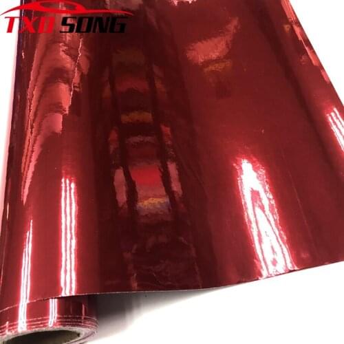 Flexible Red Chrome mirror Chrome Vinyl Car wrapping Sticker films auto mirror vinyl car decoration Vinyl with air bubble free