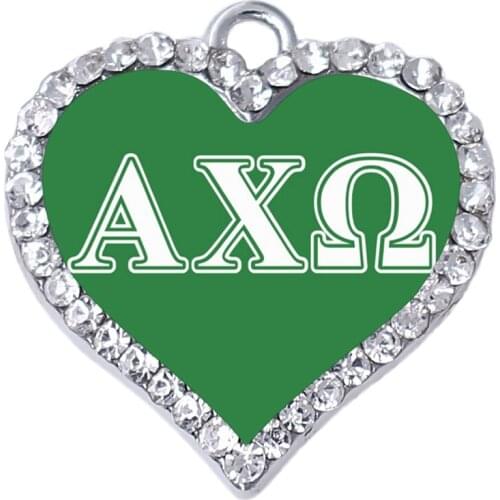Custom Design Accept White Crystal Alpha Chi Society Family Member Pendant Charms Souvenir Jewellery