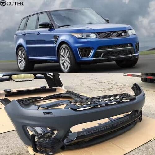 SVR style Car body kit PP Unpainted front bumper rear bumper side skirts Round eyebrows for Range Rover Sport 14-17