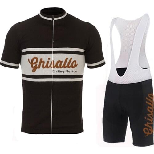 Retro Summer Mens Cycling Jersey Set Short Sleeve MTB Bicycle Bike Road Riding Set Clothing Bib Shorts