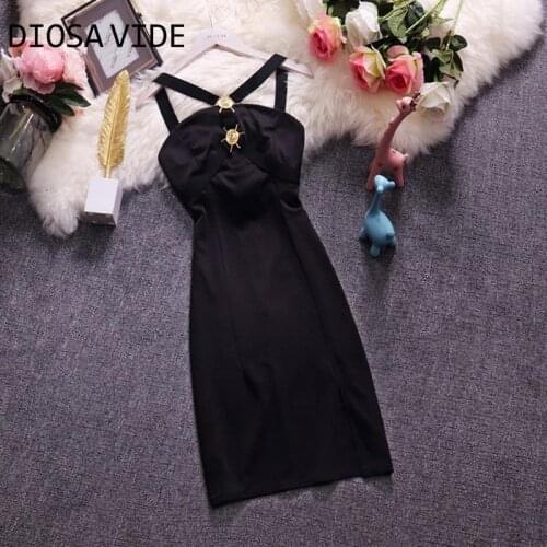 Summer 2020 new ladys bra-type sling sleeveless waist-covered hip-Medium-length dress dress female