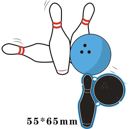 55*65mm Bowling and bowling pins New Metal Cutting Dies Scrapbook paper decoration template Embossing DIY Paper Card Craft