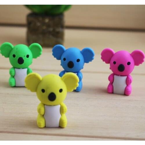 Cute Koala Shape Rubber Eraser Detachable Pencil Eraser Novelty School Erasers Toys Best for Kids Fun Games and Collection