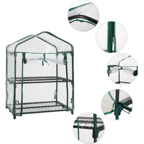 69*49*92cm PVC2 Tier Home Plant Greenhouse Garden Cover Mini Garden Cover (Without Iron Frame)