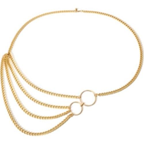 Multi Layered Waist Chain Belt Belly Chain Dress Body Chain Belt Fashion Jewelry Hip Hop Alloy For Women Mental Gold Metal