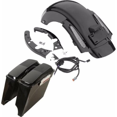 Motorcycle 5" Stretched Extended Saddlebag Rear Fender For Harley Road King Electra Glide Street Glide Road Glide CVO 2009-2013