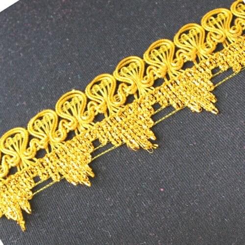 Rich Gold Lace Braid Ribbon Bright Gold Silver Crochet Trims 11 Yds/Lot Cosplay Trims Gold Band Sewing Trim 4.3cm