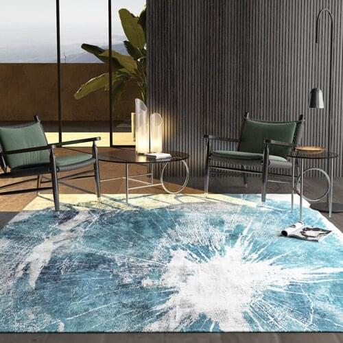 Nordic Blue Abstract Carpets For Living Room Bedroom Home Chenille Area Rug Modern Bedside Sofa Carpet Mat Concise Room Floor