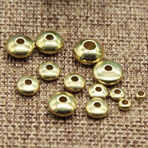 100pcs/lot High Quality Flat Round Copper Loose Beads 3 4 5 6 8mm Handmade Fine Bracelet Spacer Brass Beads DIY Jewelry Findings