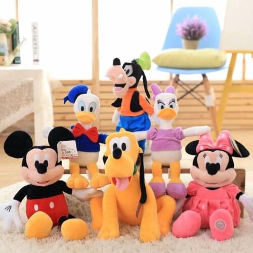 30cm Disney character Mickey Minnie Donald Duck Goofy plush toy high quality plush doll room decoration kids birthday gift