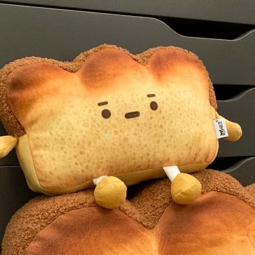 Bread Slice Pillow Plush Toy Simulation Cartoon Cute Cotton Soft For Children Adult Gift Home Bedroom Decoration Children Gift