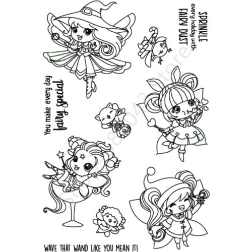 Flower Fairy Clear Silicone Stamps for DIY Scrapbooking/Card Making/Kids Christmas Decoration Supplies Popular A1374