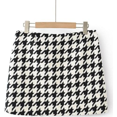 Plus Size XL-5XL Womens Plaid A-line Mini Skirts Oversized Vintage Skirts