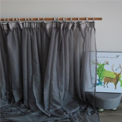 Grey Curtains Solid Grey Tulle Voile Modern Curtains for Living Room Transparent Tulle Curtains Window Sheer for the Bedroom