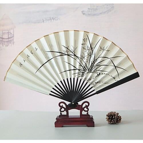 Folding Fan Chinese Style Hand Fan Bamboo Retro Folding Hand-held Fan Handheld Home Decorative Dancing Folding Fan Wedding