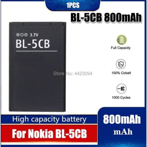 1pc BL-5CB 800mAh For nokia 1616 1800 Battery BL 5CB mobile phone High Quality SanErqi