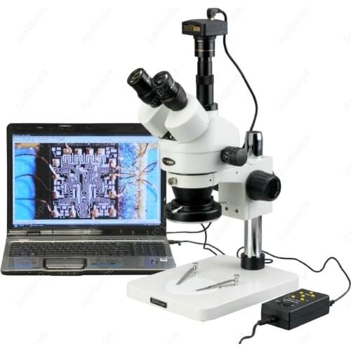 Zoom Stereo Microscope--AmScope Supplies 3.5X-90X Zoom Stereo Microscope w 4-Zone 144-LED Light + 8MP Digital USB Camera