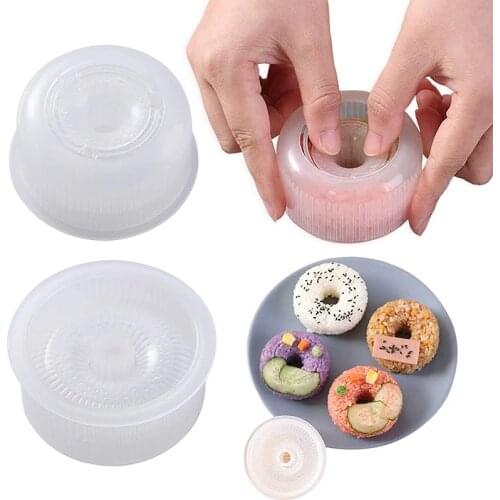 T84E Round Onigiri Form Plastic Non-Stick Sushi Maker DIY Easy Rice Ball Press Mold Seaweed Making Baby Bento Kitchen
