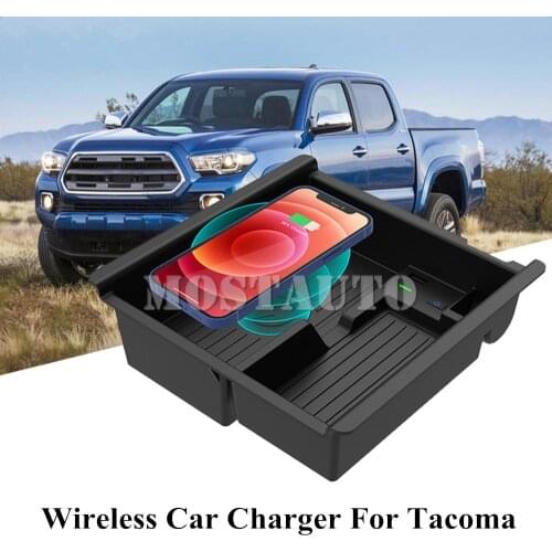 The Phone With QI Wireless Charging For Toyota Tacoma Wireless Car Charger Phone Fast Charging Storage Box 2016-2021
