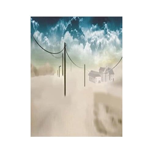 TR 5x7ft Photographic Backgrounds Hazy Blurry Photography Backdrops for Photo Studio Cloudy Sky Small Town Backgrounds