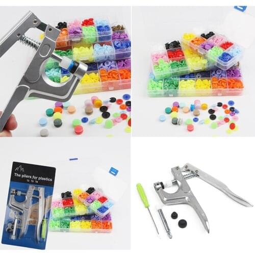 U Shape Fastener Snap Pliers KAM Button 150/240 set Plastic Resin Snap Button Press Stud Cloth Button Press Machine Sewing Tool