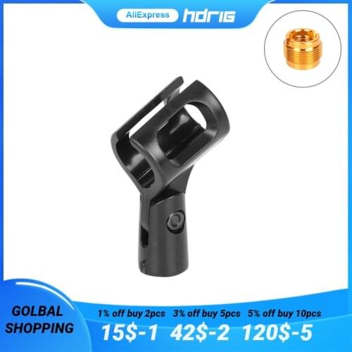HDRIG Universal Mini Microphone Clip Holder For Mic Stand With 5/8" Male To 3/8" Female Metal Mic Screw Adapter