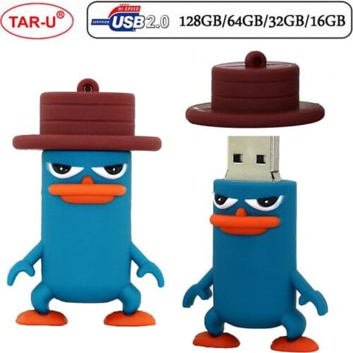 Pendrive Cartoon Animal Duckbill USB Flash Memory Stick Perry Platypus Pen Drive 128GB 64GB 32GB 16GB 8GB USB Flash Drive