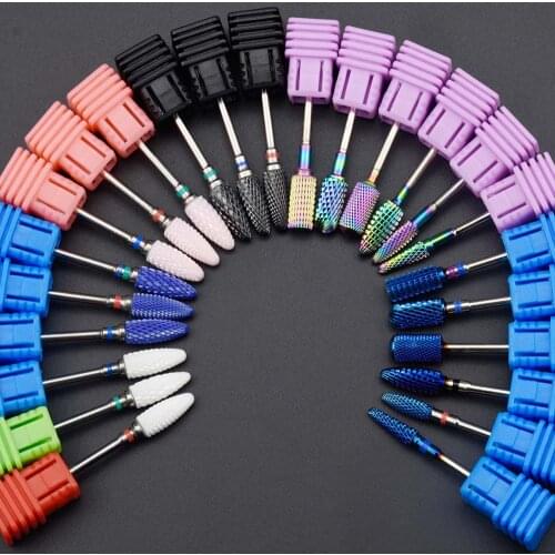 Timistory 28 Type Ceramic Nail Drill Bit Tungsten Carbide Drill bits Manicure Cutter Tool Manicure Machine Accessories Nail File