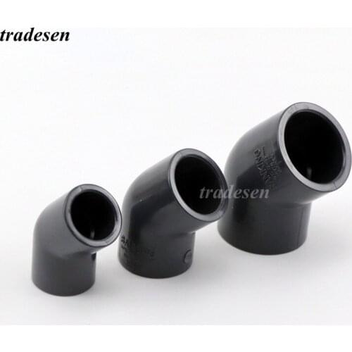 1pcs 63mm-225mm UPVC Connector 45 Degrees Elbow Aquarium Fish Tank Pipe Joints Garden Water Connectors PVC Tube Joint Adapter
