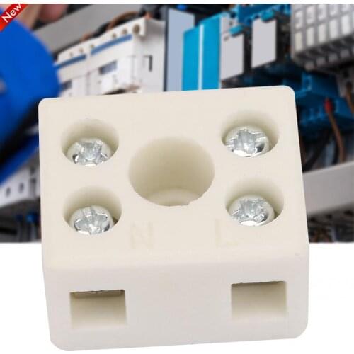 5 Pcs 2 Postion 5 Hole Terminal Block High Frequency Porcelain Dual Row Wire Connector Ceramic Wiring